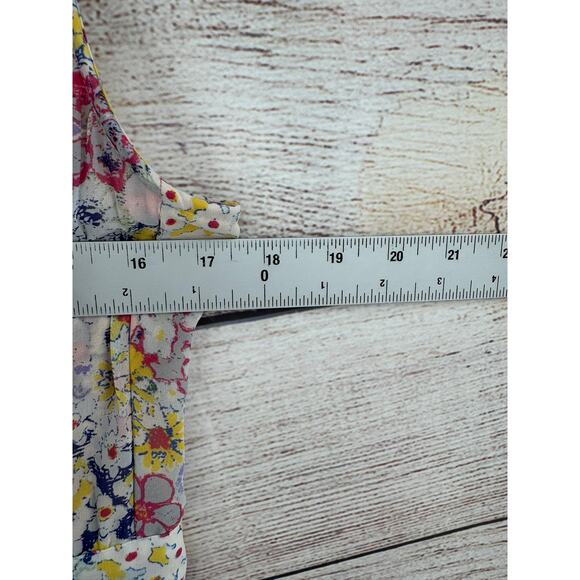Plenty by Tracy Reese Floral Pleated High Low Dress Womens 2 Multicolor Back Zip - Picture 9 of 10